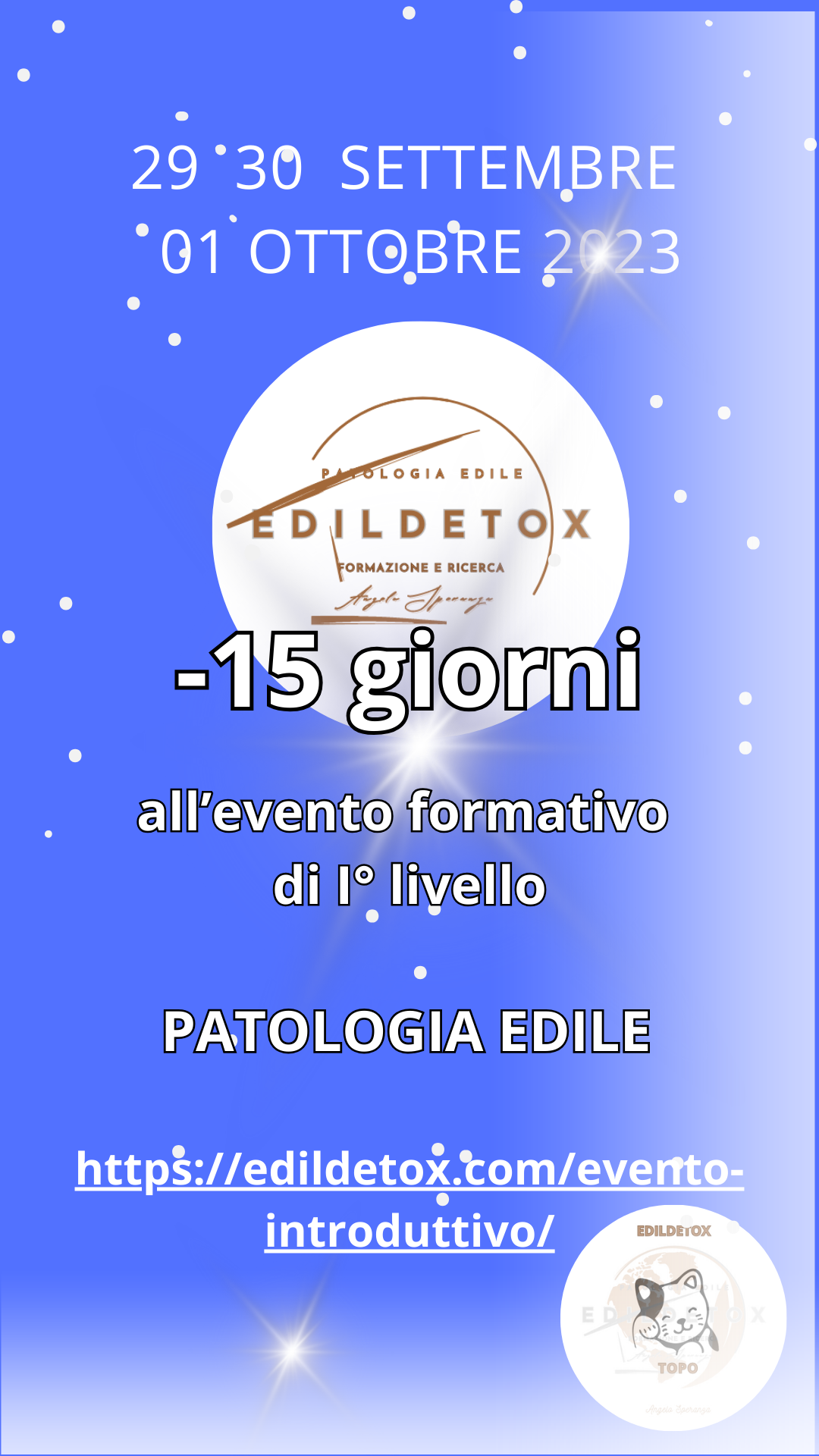 MENO 15 GIORNI ALL’INIZIO DEL CORSO DI I°&nbsp;LIVELLO